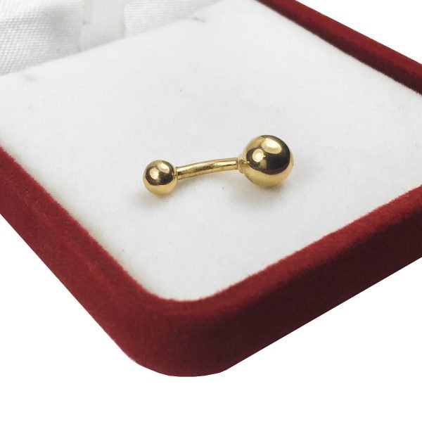 Piercing Oro 18 K Para Ombligo Bolita Grande 1.3 Gramos